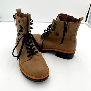 MIA Abbey Lace Up‎ Combat Utility Moto Chunky Ankle Boots Shoes Tan Size 7.5